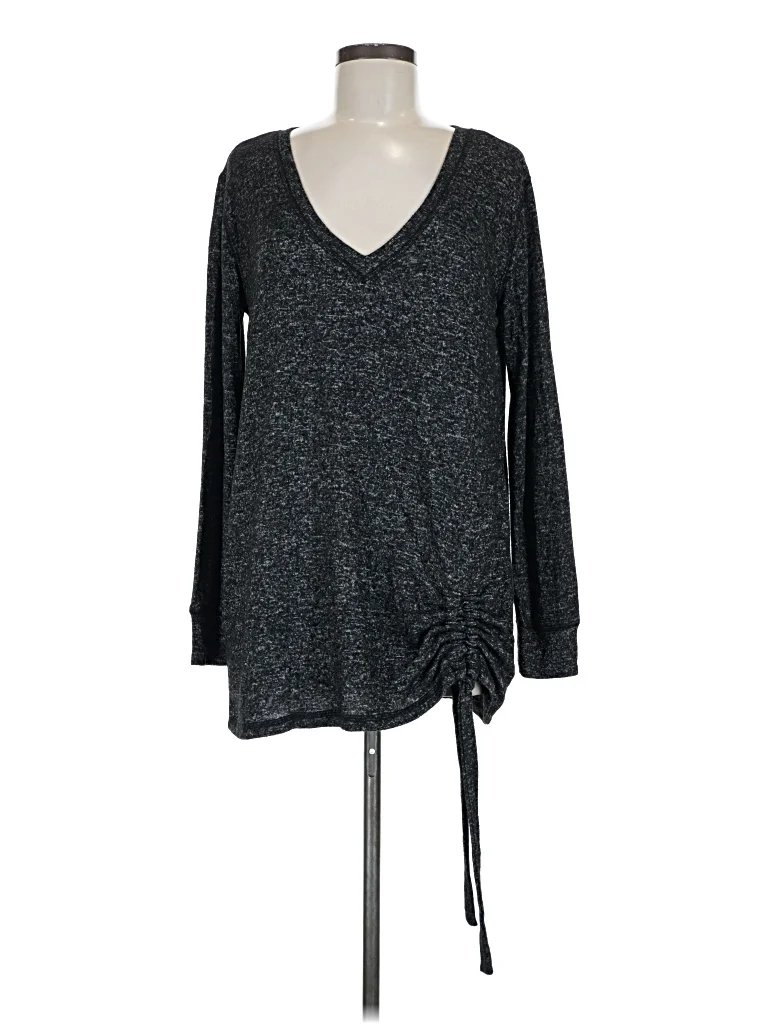 Off Duty Long Sleeve Top Gray V Neck Tops - Used - Size Medium