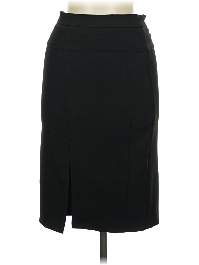 Style by Shez Formal Skirt: Black Solid Pattern Bottoms - Size Medium