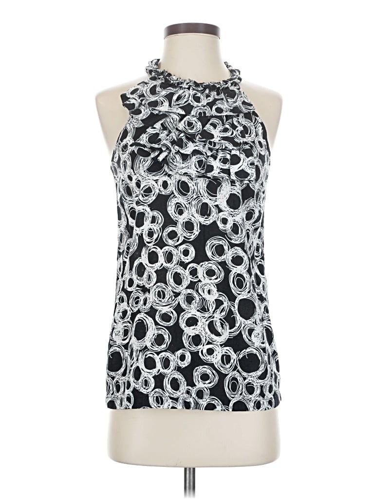 Tweed Sleeveless Blouse: Silver Tops - Size Small