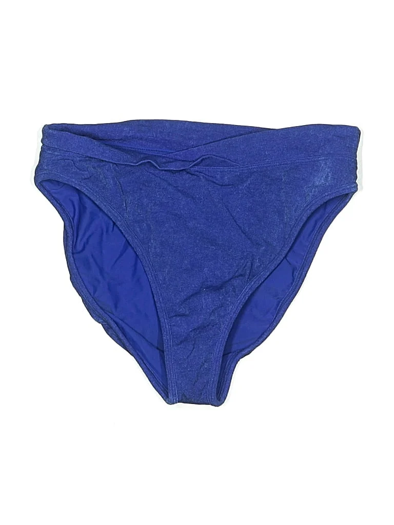 Bydee Swimsuit Bottoms: Blue Swimwear - Size Medium