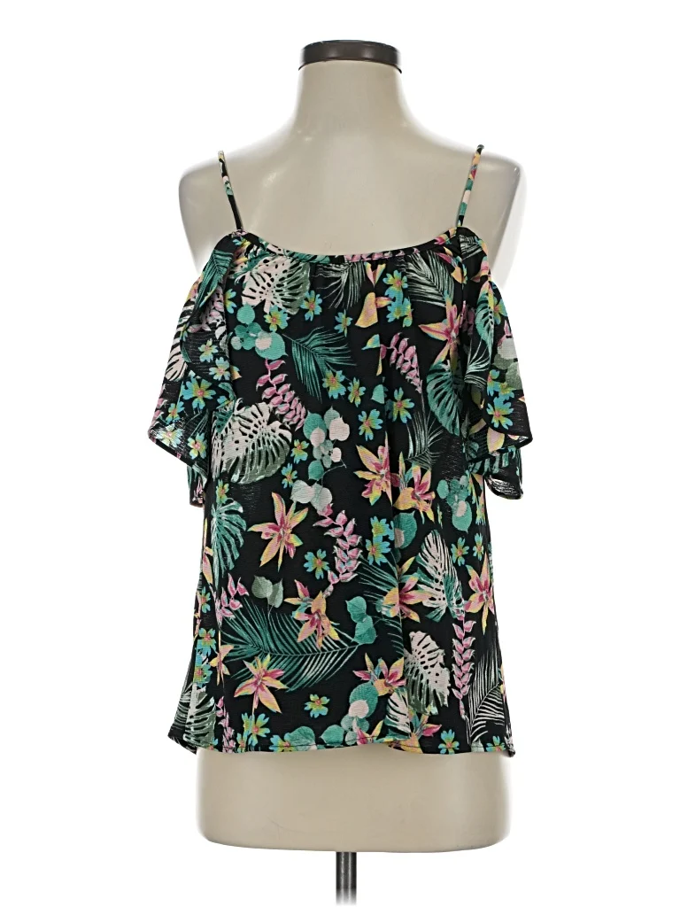 Vacay Sleeveless Blouse: Green Tops - Size X-Small