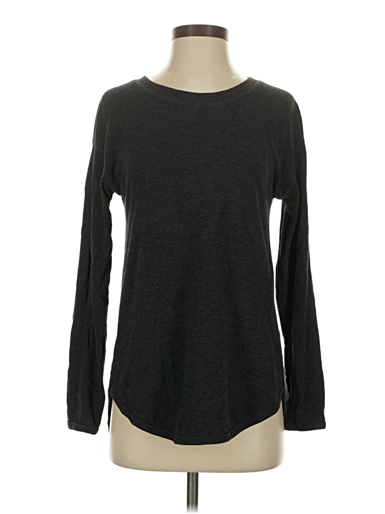 Felina Long Sleeve T-Shirt: Gray Tops - Size Small