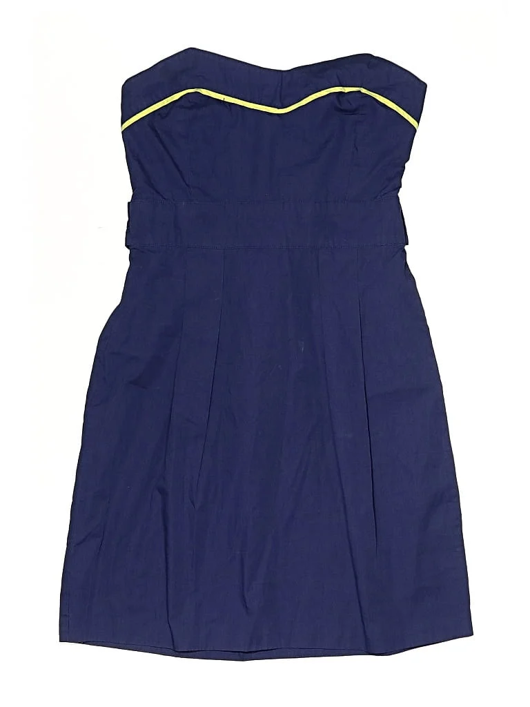 Lark & Wolff Cocktail Dress - A-Line: Blue Color Block Pattern Dresses - Used - Size X-Small