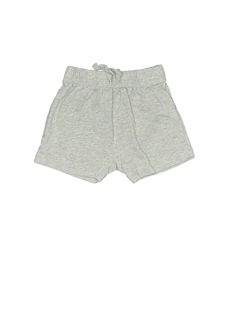 Honest Baby Clothing Shorts: Gray Solid Pattern Bottoms - Size Newborn