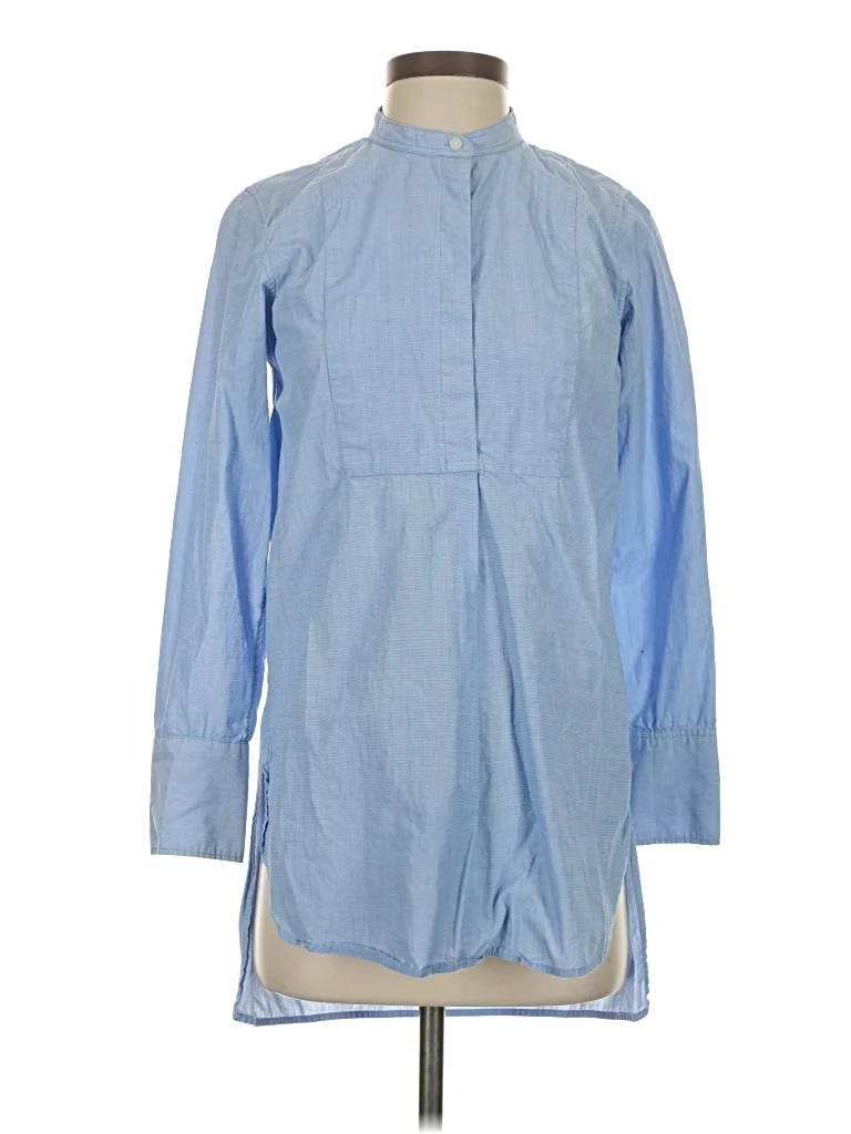 Gap 3/4 Sleeve Blouse: Blue Tops - Size X-Small