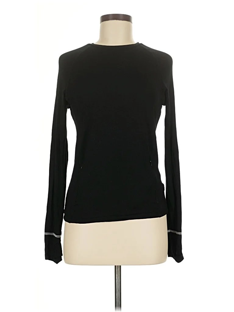 udel new york Long Sleeve T-Shirt: Black Tops - Size Medium