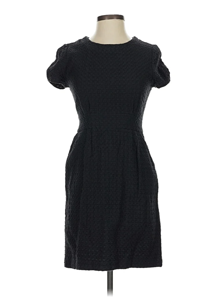 Princess Casual Dress - Sheath: Black Chevron/Herringbone Pattern Dresses - Used - Size P
