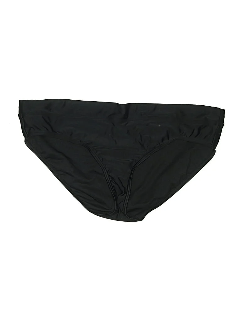 coastal blue Swimsuit Bottoms: Black Solid Pattern Swimwear - Size X-Large
