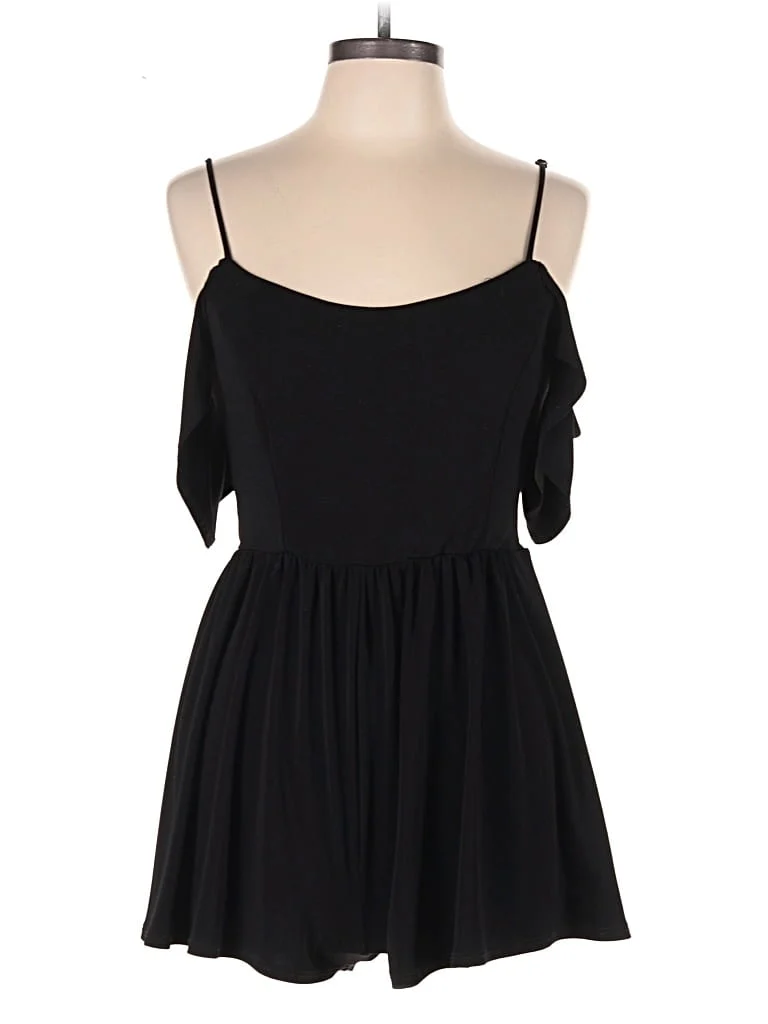 Ascot and Hart Romper: Black Solid Pattern Rompers - Size X-Small