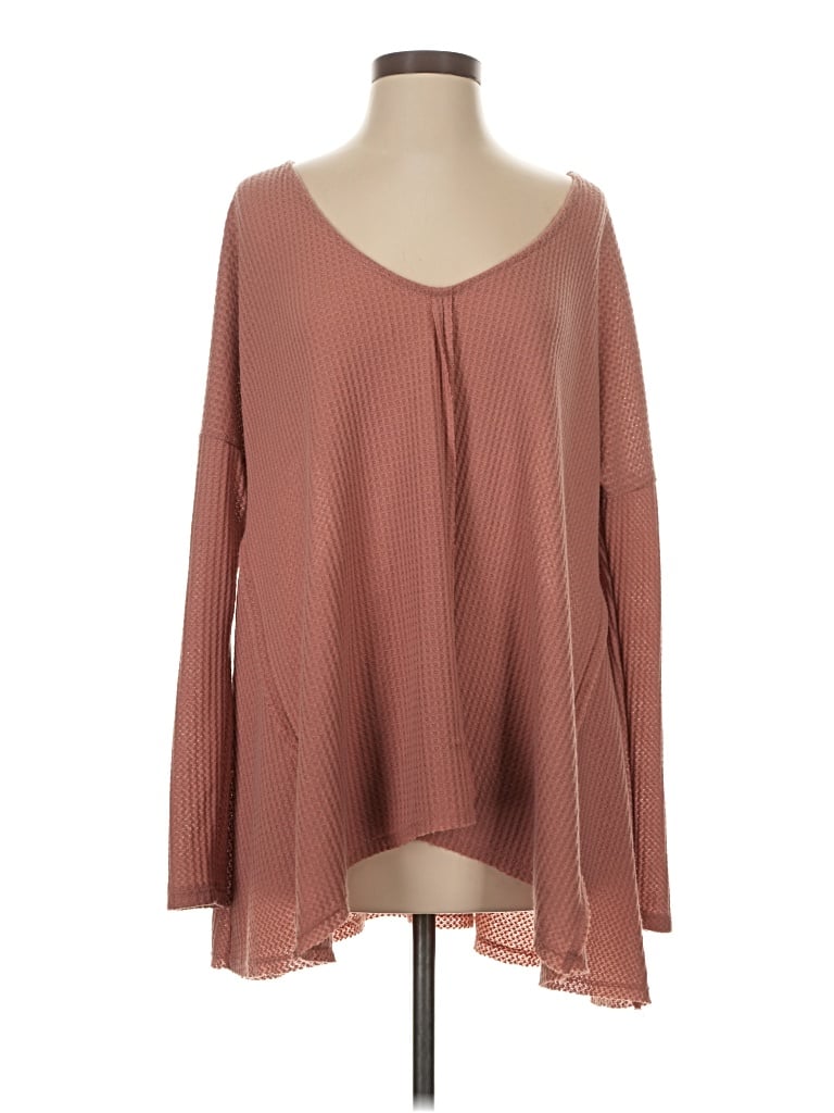 Rokoko Long Sleeve Blouse: Brown Tops - Size Small