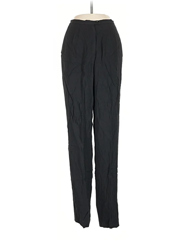 Donna Gray Dress Pants - Mid/Reg Rise: Black Bottoms - Size 2