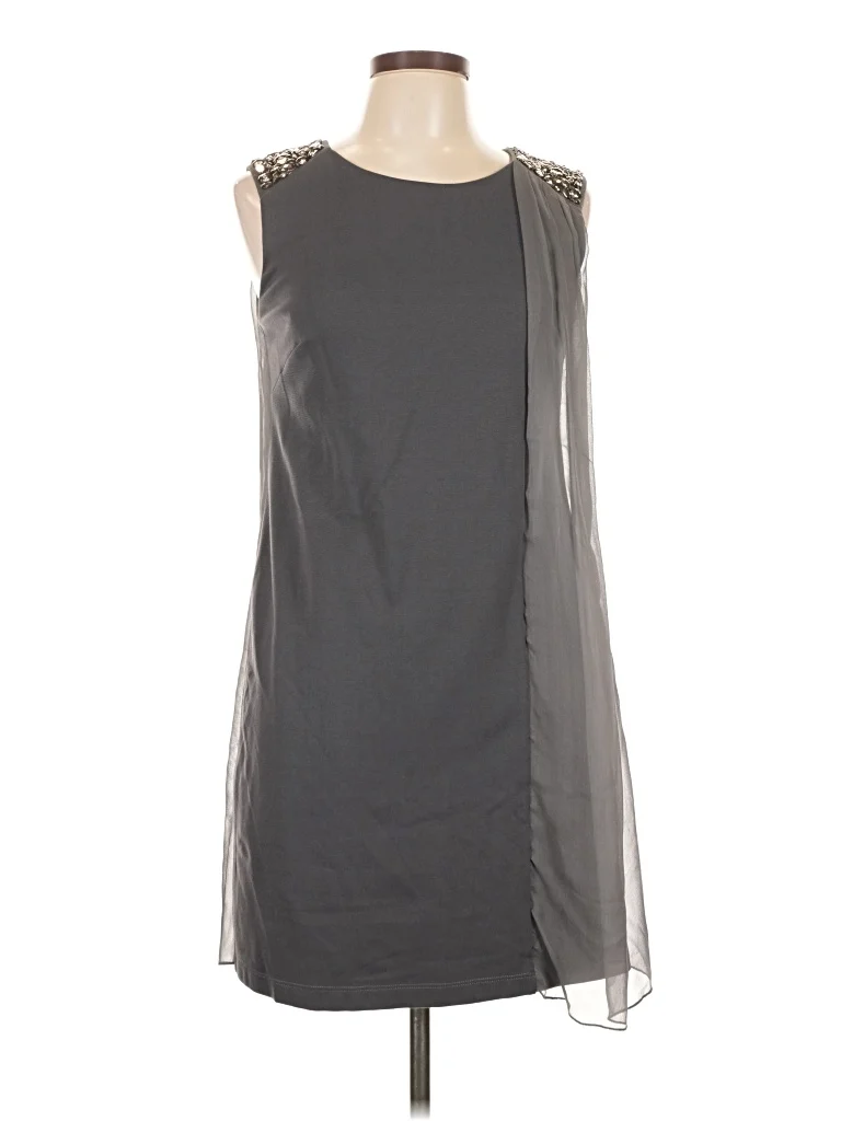 B44 Dressed Cocktail Dress - Shift: Gray Dresses - Used - Size Large