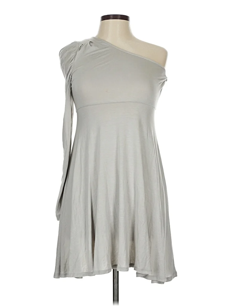 Starling Casual Dress: Gray Solid Pattern Dresses - Used - Size Large