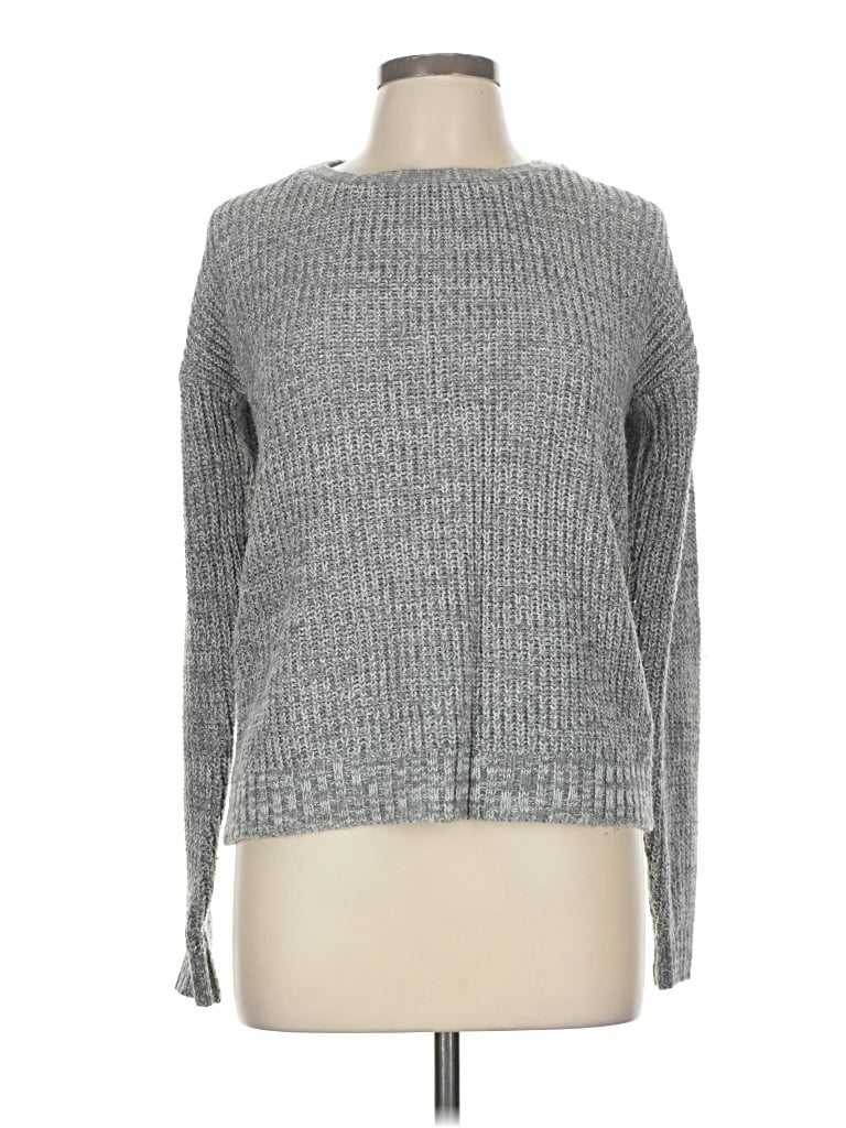 Madison Lilly Pullover Sweater: Gray Tops - Size Medium