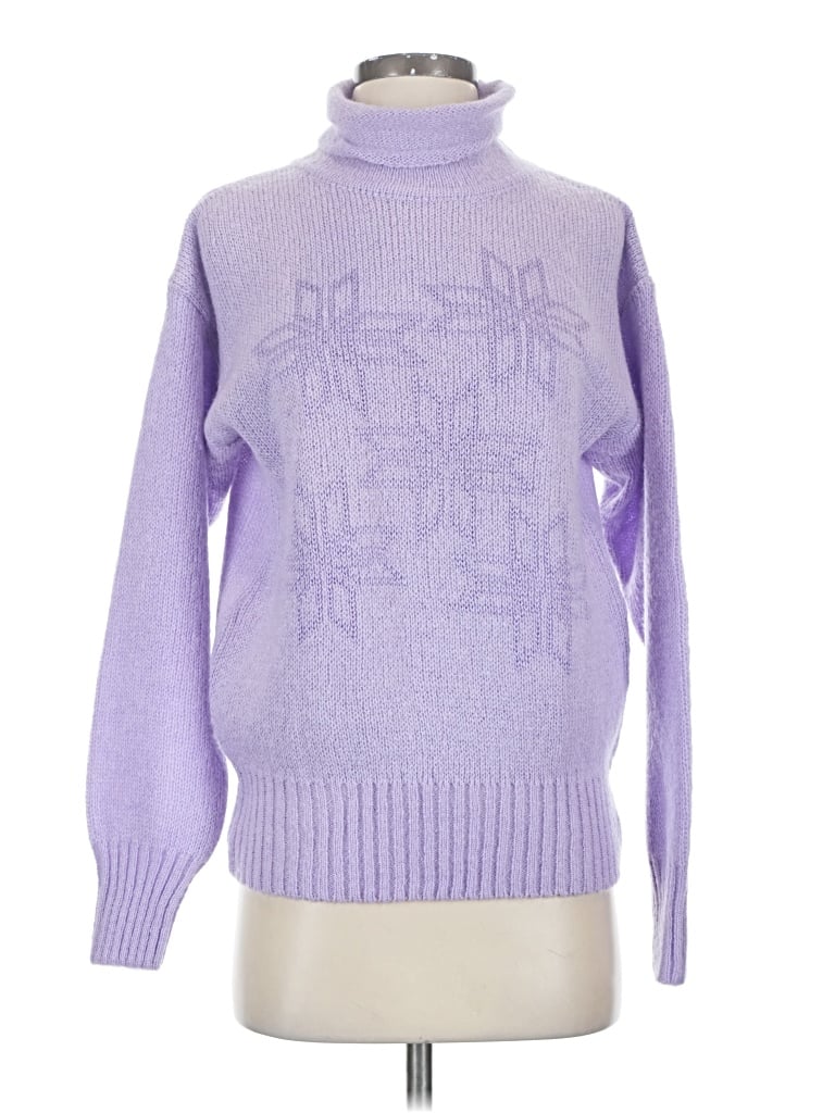 Meister Turtleneck Sweater: Purple Tops - Size Small