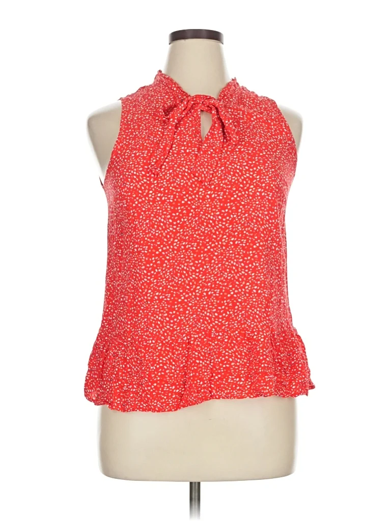 Cynthia Rowley TJX Sleeveless Blouse: Red Tops - Size X-Large