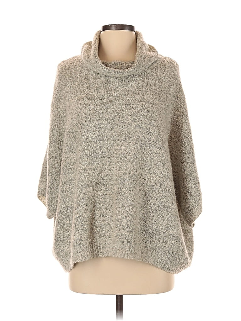 Maddison Poncho: Tan Sweaters & Sweatshirts - Size Medium