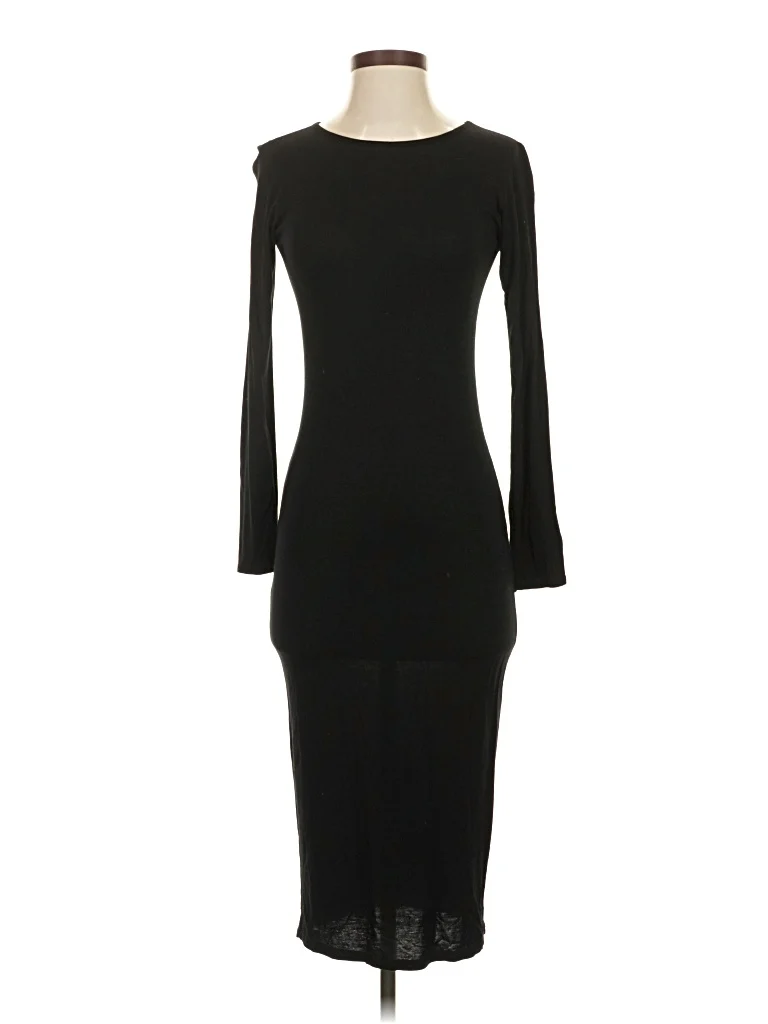 Nice Connection Cocktail Dress - Sweater Dress: Black Solid Pattern Dresses - Used - Size Small