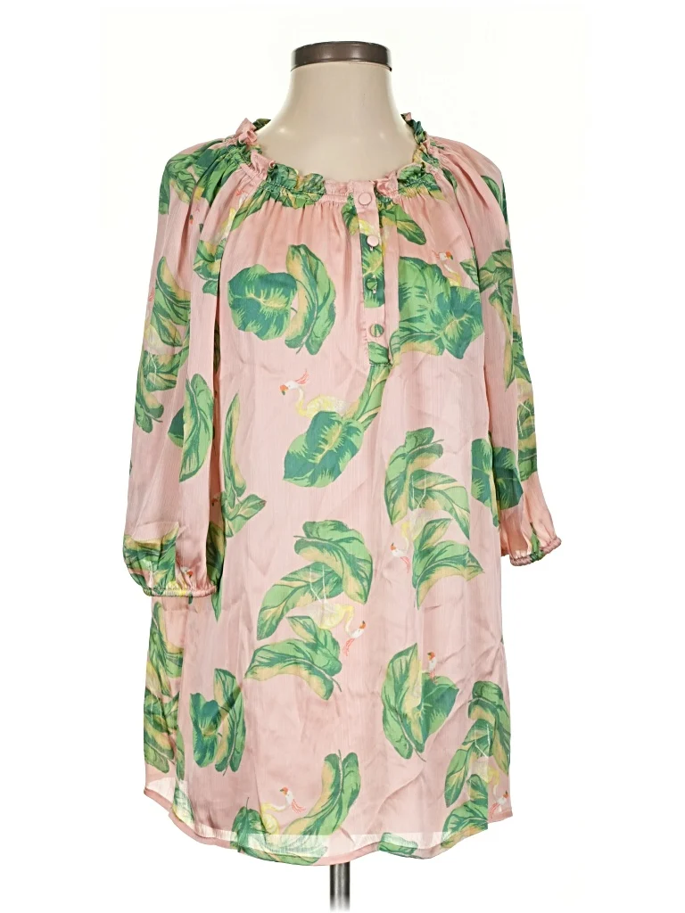 The Webster at Target 3/4 Sleeve Blouse: Pink Tops - Size Small