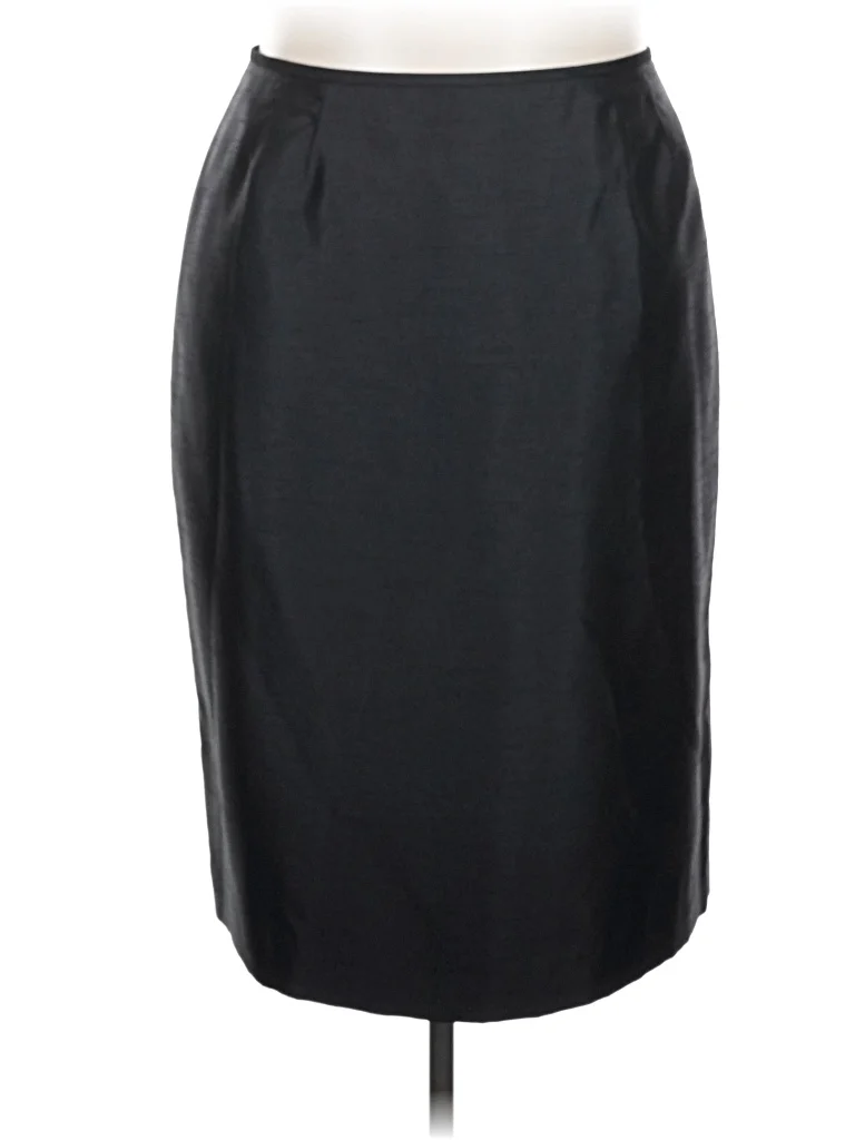 Suit Studio Formal Skirt: Black Solid Pattern Bottoms - Size 18