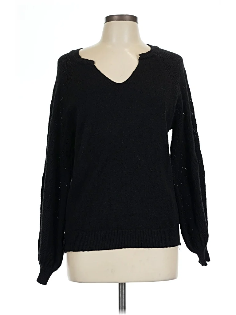 Messic Pullover Sweater: Black Tops - Size Large