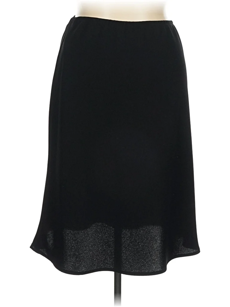 S.L. Fashions Formal Skirt: Black Solid Pattern Bottoms - Size 16