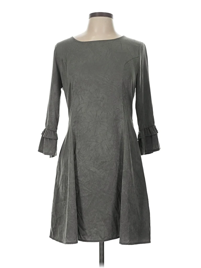 Rokoko Casual Dress - DropWaist: Gray Solid Pattern Dresses - Used - Size Large