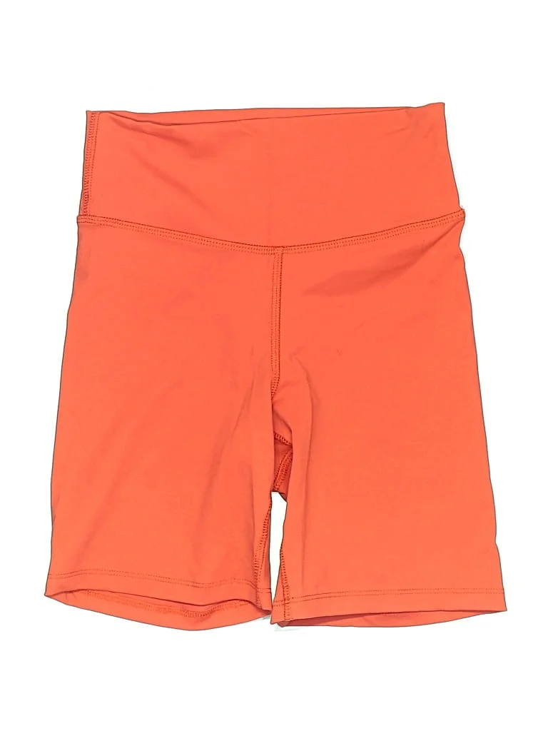 Thirty Years Athletic Shorts: Orange Solid Pattern Activewear - Size Small