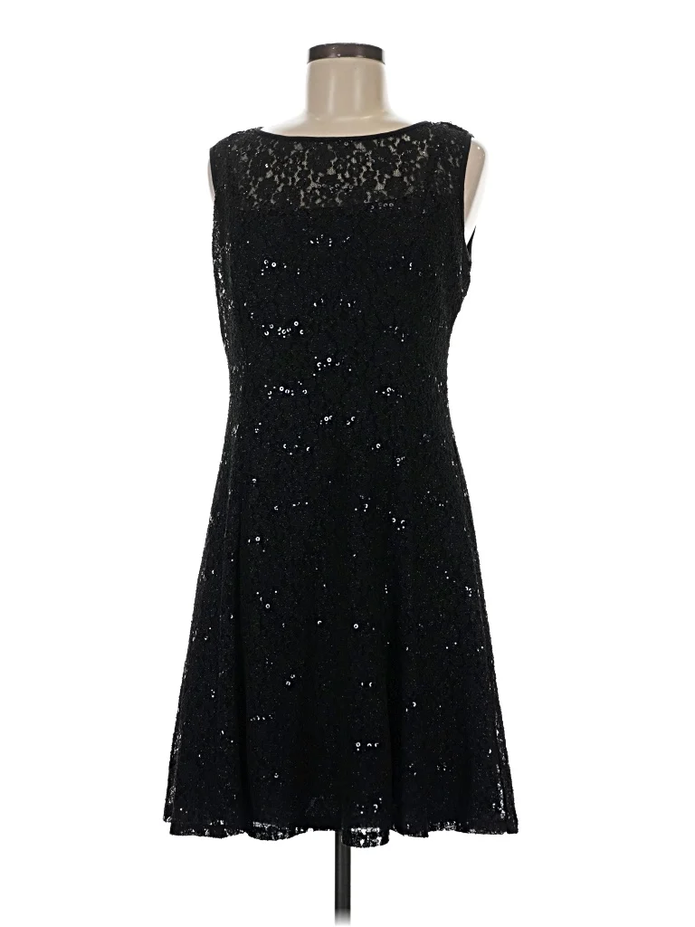 RSVP Cocktail Dress - A-Line: Black Stars Pattern Dresses - Used - Size 6