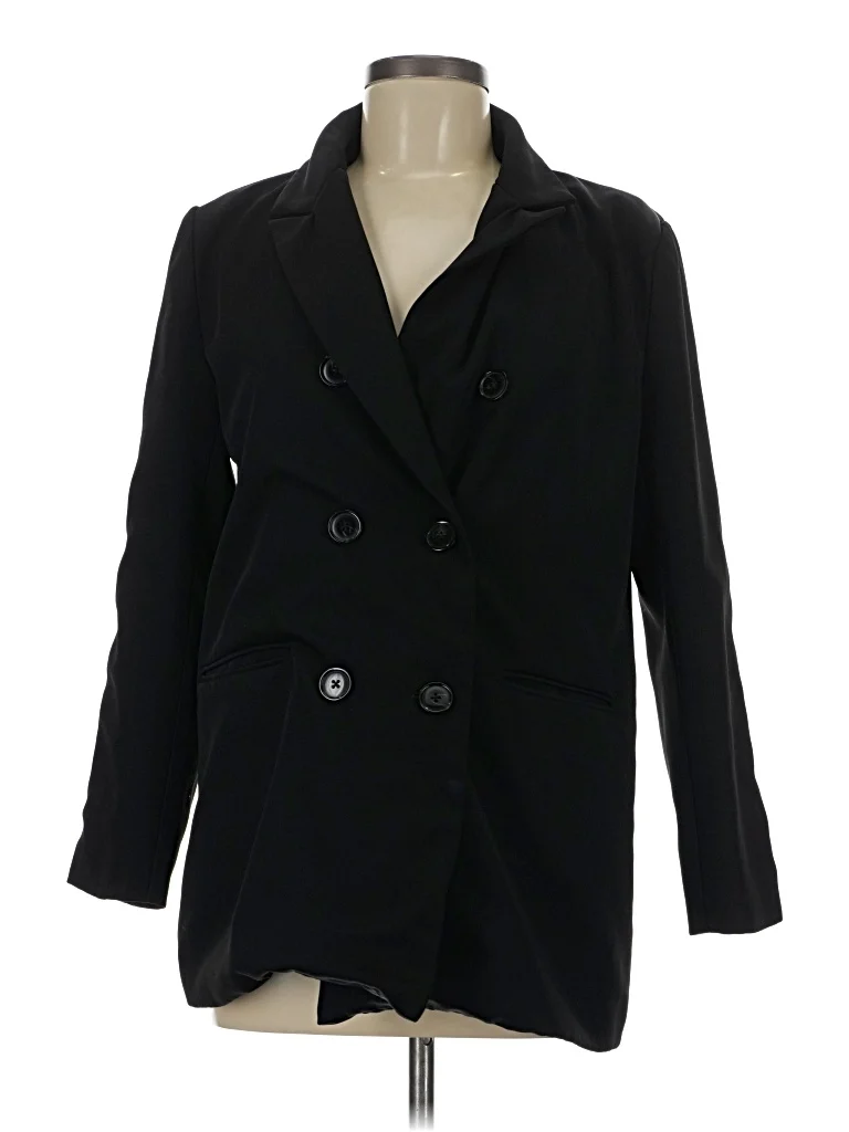 FRENCHMAUVE Blazer Jacket: Black Jackets & Outerwear - Size Medium