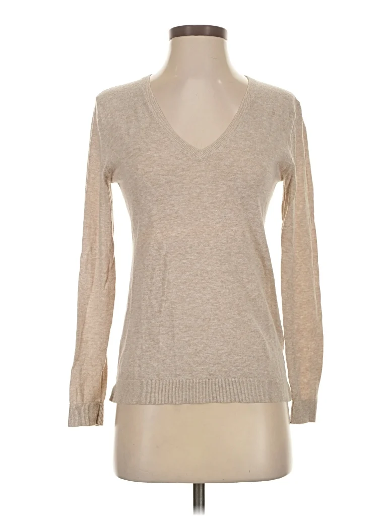The Line Pullover Sweater: Tan Tops - Size X-Small