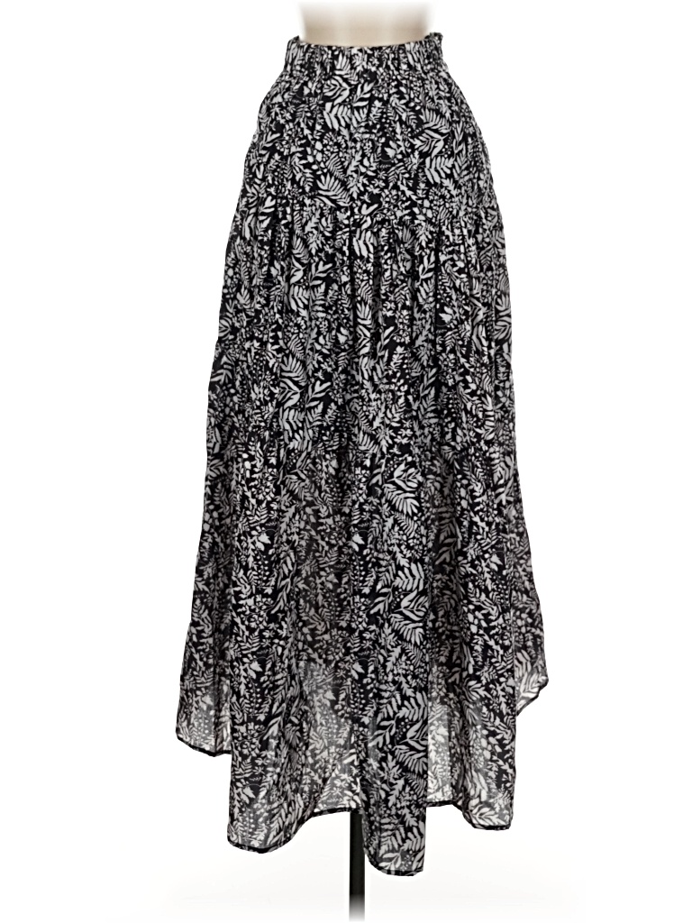 New Trend Casual Skirt: Black Paisley Pattern Bottoms - Size 1