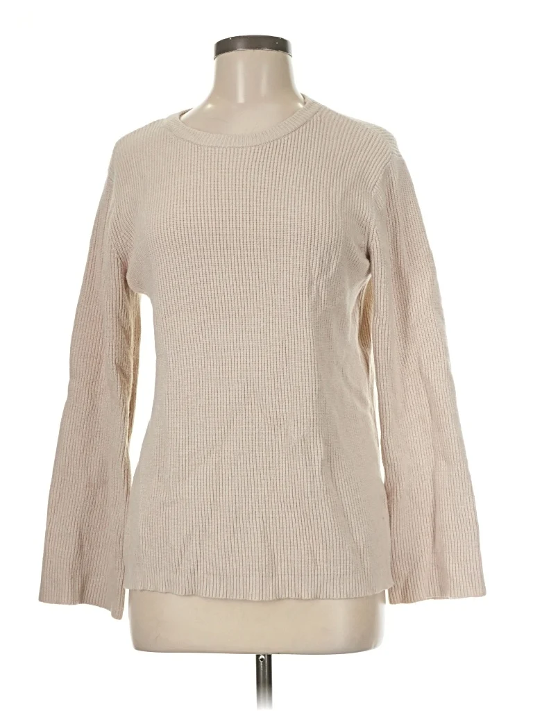 Mila Pullover Sweater: Tan Tops - Size Medium