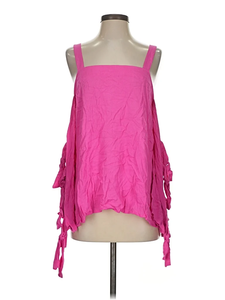 Maverick Sleeveless Blouse: Pink Tops - Size Small