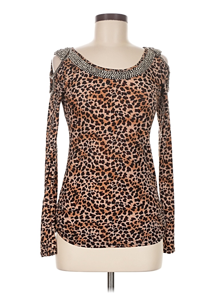 C. Oliver Long Sleeve Top Brown Scoop Neck Tops - Used - Size Medium