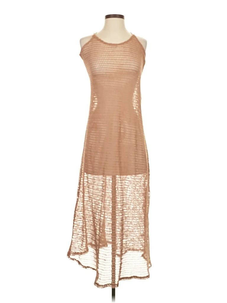 Blue Life Cocktail Dress: Tan Dresses - Size X-Small