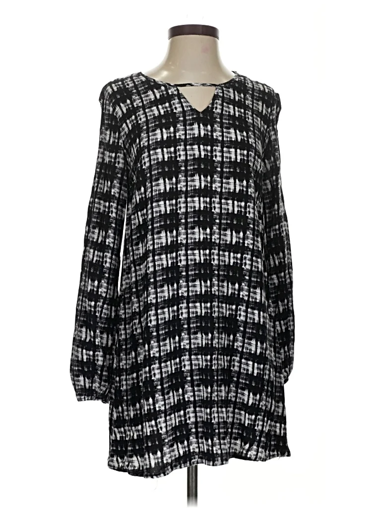 Rokoko Casual Dress: Black Plaid Pattern Dresses - Used - Size Small