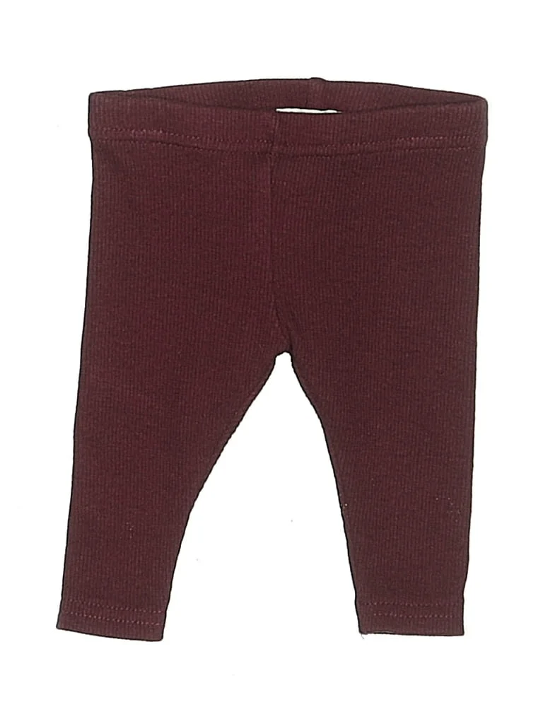 lil legs Leggings: Burgundy Bottoms - Size 3 Month