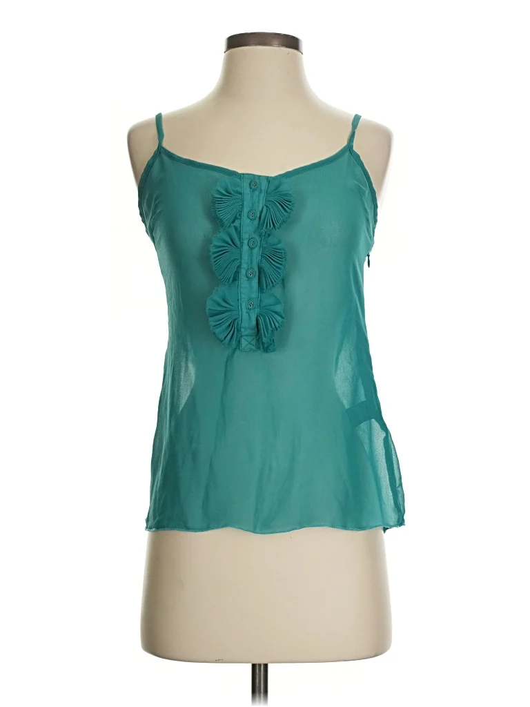 Redberry Fashion Sleeveless Blouse: Teal Tops - Size Small