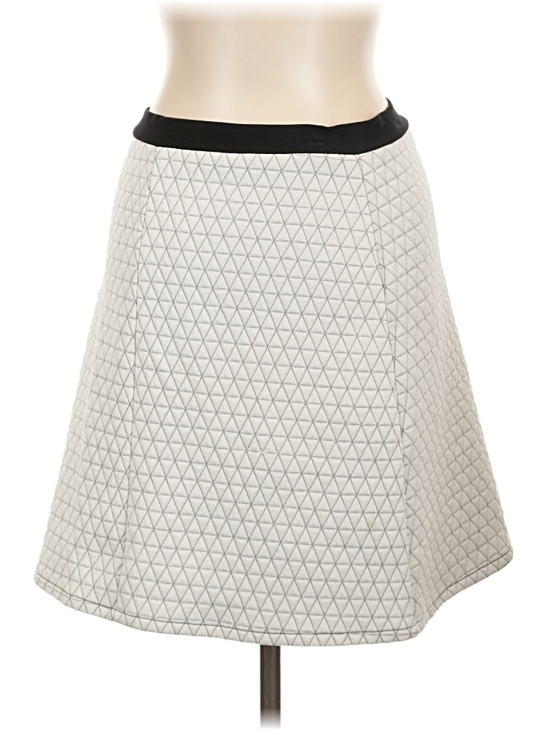 Harumi K Casual Skirt: Ivory Argyle Pattern Bottoms - Size Large