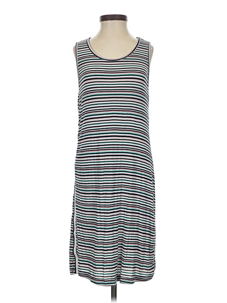 Splendid x Gray Malin Casual Dress - Shift: Blue Stripes Pattern Dresses - Used - Size Small