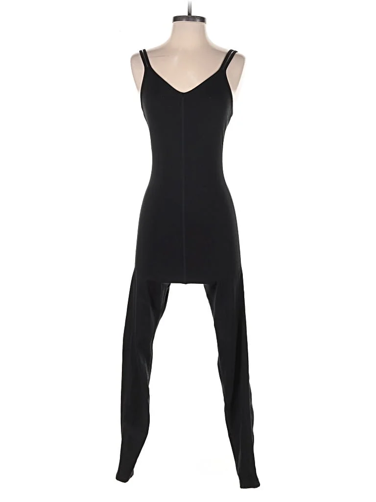 Everyday Yoga Jumpsuit: Black Solid Pattern Jumpsuits - Size Small