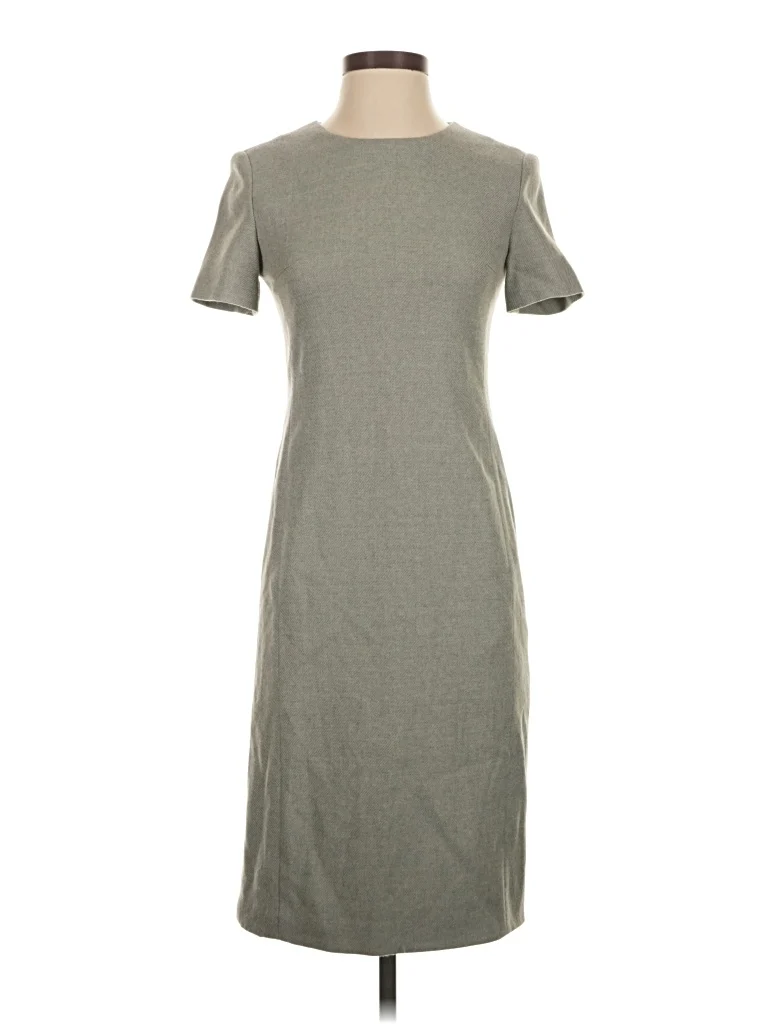 Deco Casual Dress: Gray Solid Pattern Dresses - Size Small