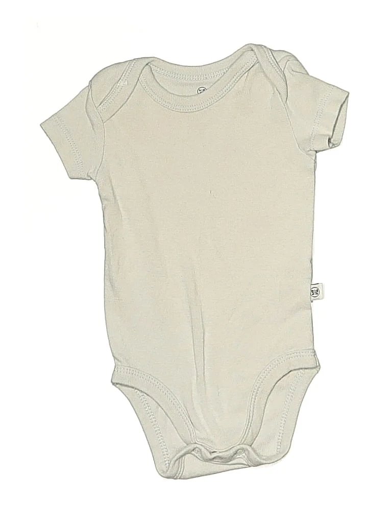 Honest Baby Clothing Short Sleeve Onesie: Ivory Solid Pattern Bottoms - Size Newborn