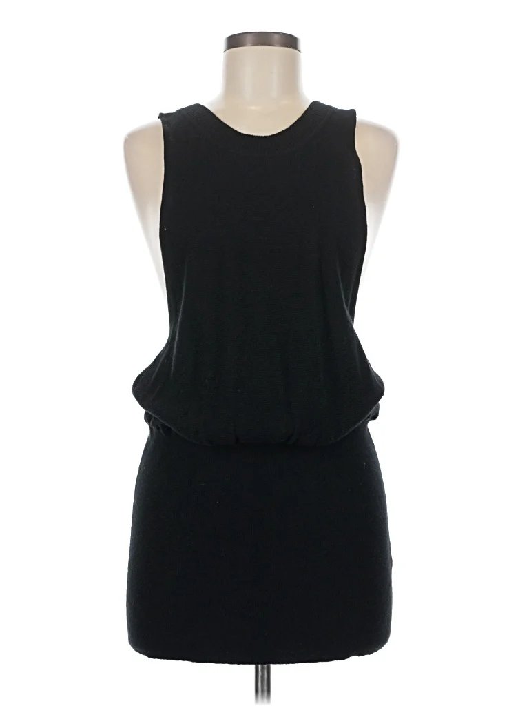 Qi Cocktail Dress - DropWaist: Black Solid Pattern Dresses - Used - Size Medium