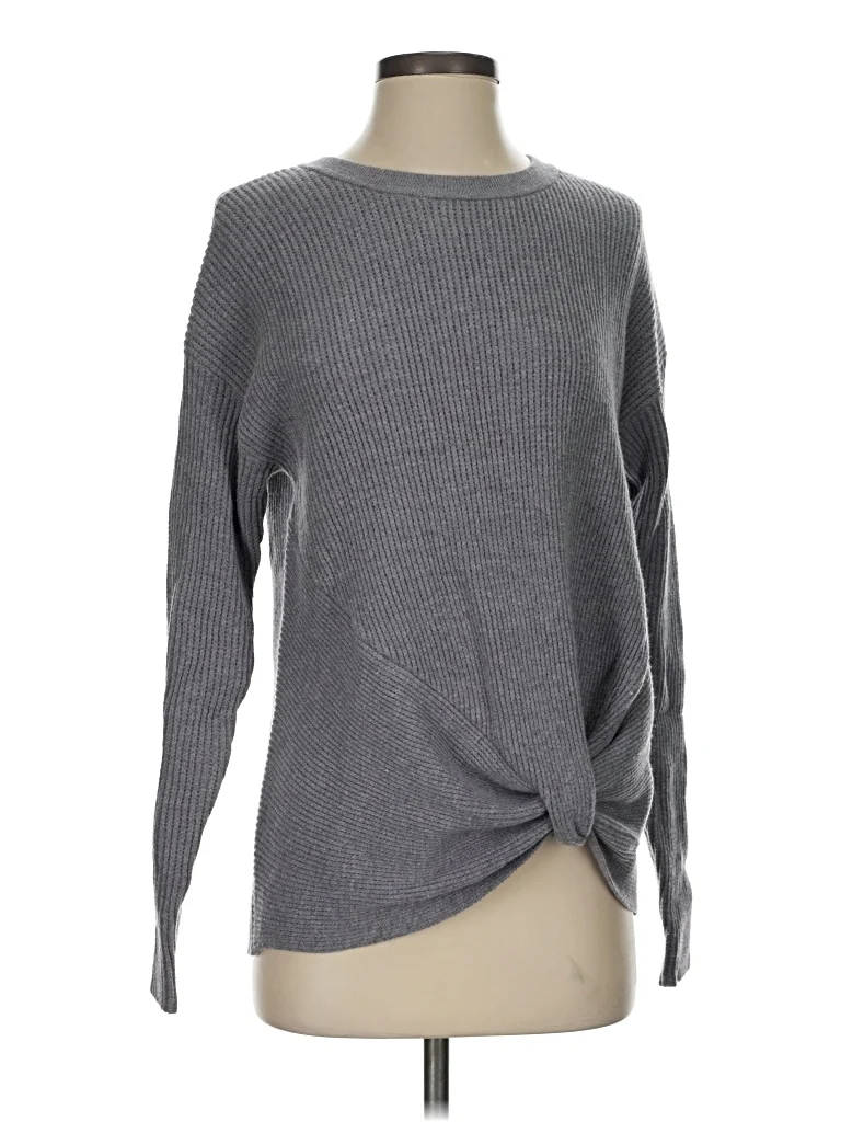 Rielle Pullover Sweater: Gray Tops - Size Small