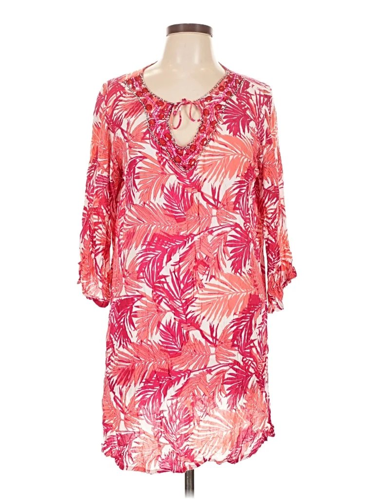 ACE Fashion 3/4 Sleeve Blouse: Pink Tops - Size Large