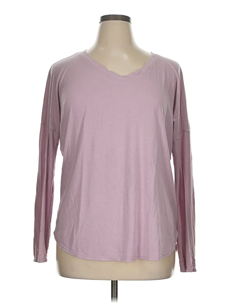 Felina Long Sleeve T-Shirt: Pink Tops - Size X-Large