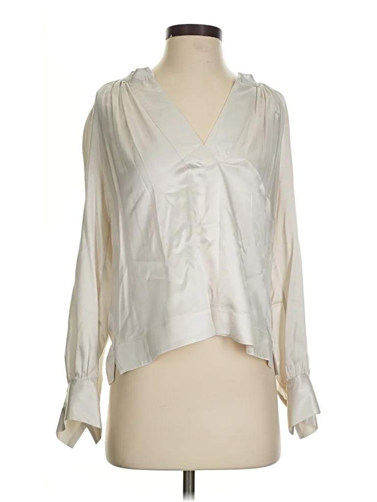 Rails 3/4 Sleeve Blouse: Ivory Tops - Size Small