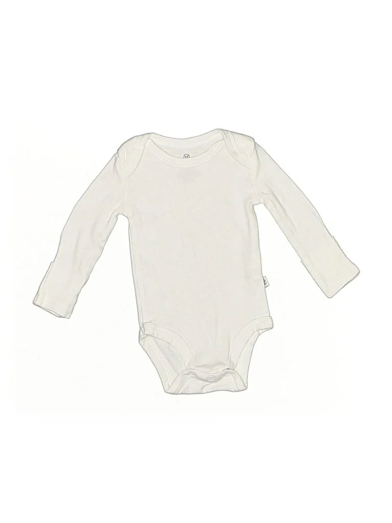 Honest Baby Clothing Long Sleeve Onesie: Ivory Solid Pattern Bottoms - Size Newborn